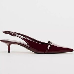 Zara Burgundy Slingback Heels
